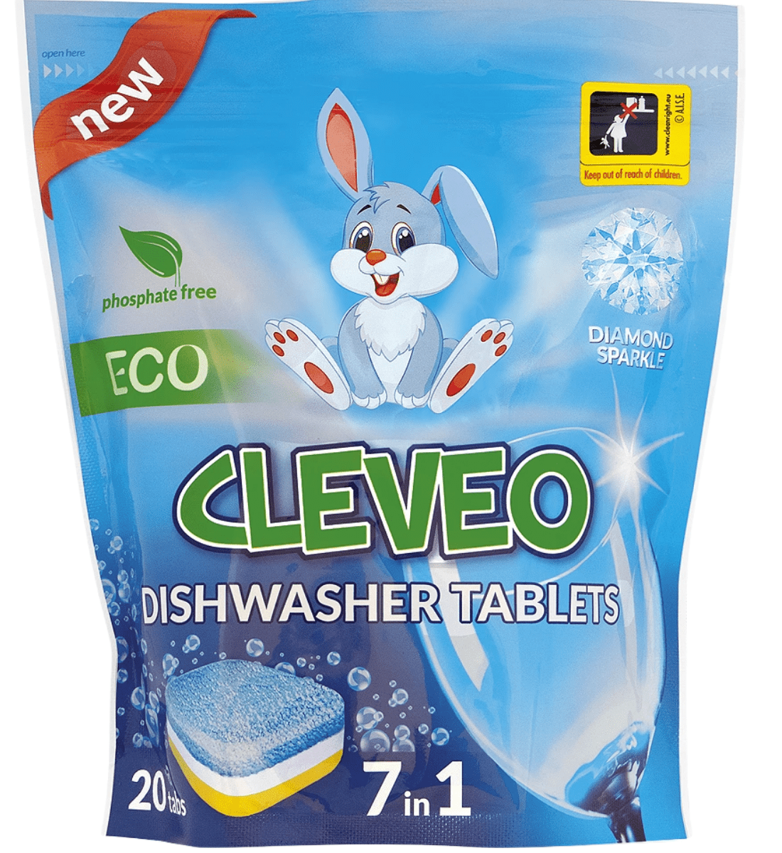 7 az 1-ben környezetbarát mosogatógép-tabletta