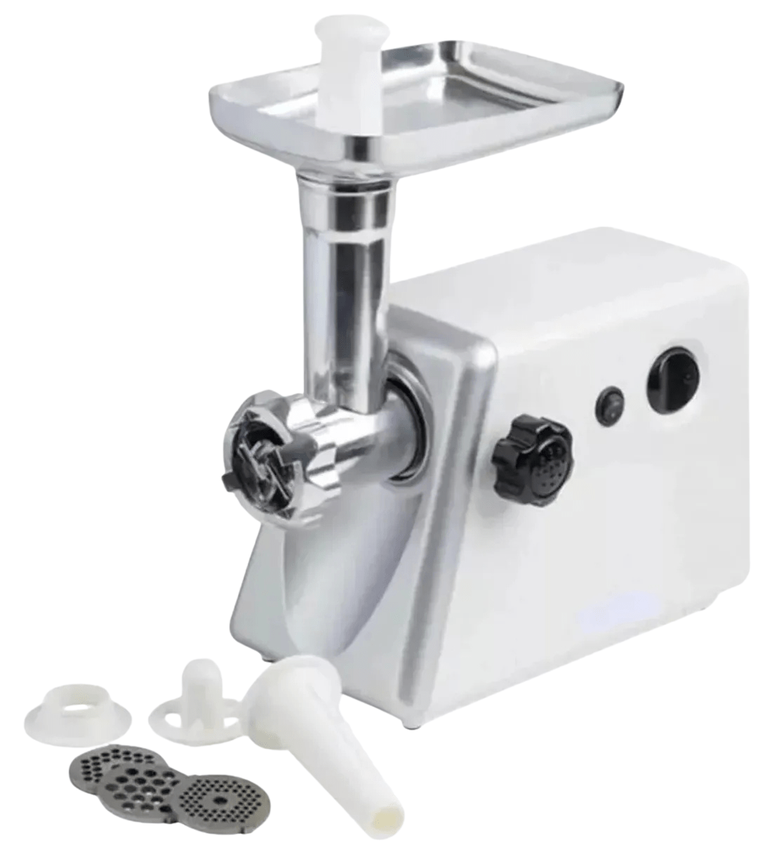 Húsdaráló konyhai készülék hús darálásához, erős motorral és többféle tartozékkal