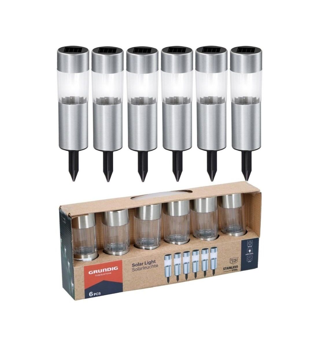 Grundig szolár kerti lámpa szett 6 db – leszúrható LED kerti világítás