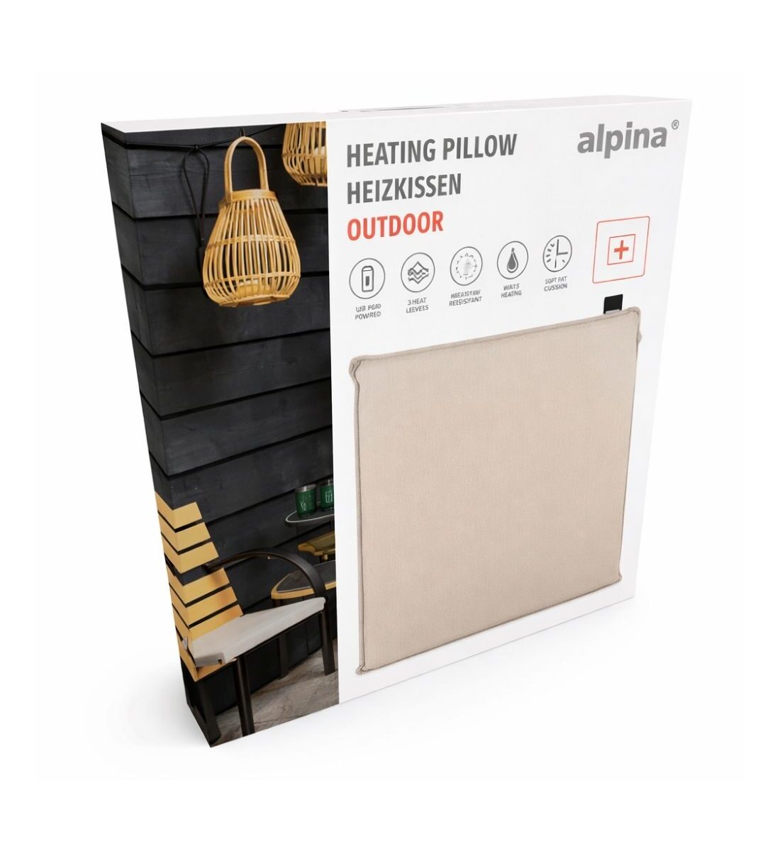 Alpina fűthető kerti párna 45x45 cm – több színben, melegítő ülőpárna kültéri használatra