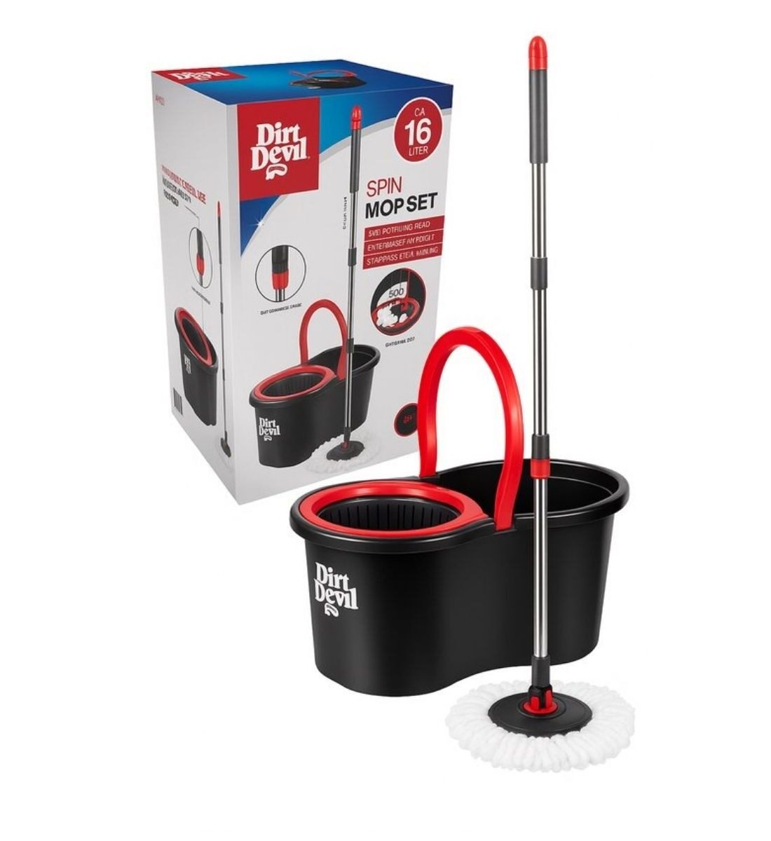 Dirt Devil felmosó mop kinyomó vödörrel 16L – praktikus felmosó szett