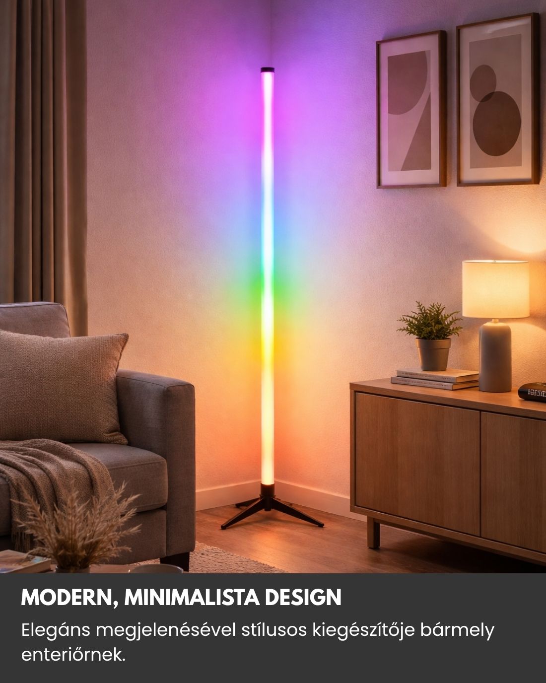 Grundig állólámpa hangulatfénnyel 120 cm – modern LED hangulatvilágítás - Image 2