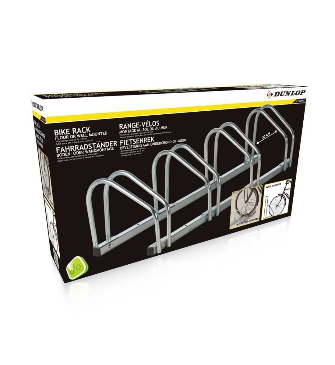 Dunlop kerékpártartó padlóra 4 kerékpárhoz – fém biciklitároló állvány